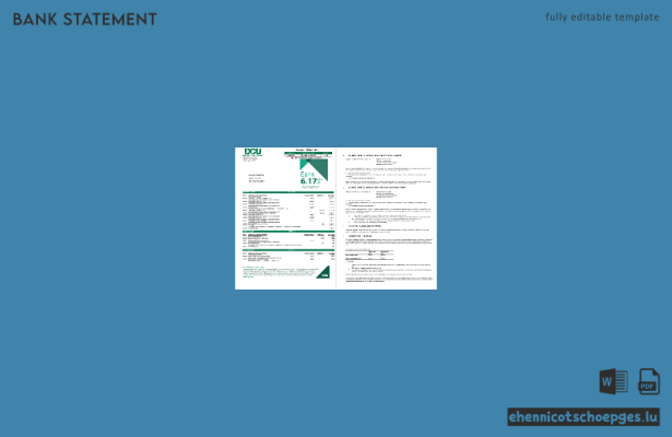USA Massachusetts Digital Federal Credit Union (DCU) Kontoauszug (Word-Format, 5 Seiten), Beispielvorschau
